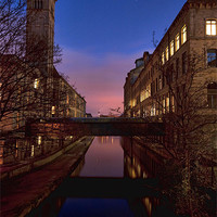 Buy canvas prints of salts mill overlooking leeds liverpool canal by simon sugden
