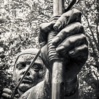 Buy canvas prints of Statue of Robin Hood by Martyn Williams