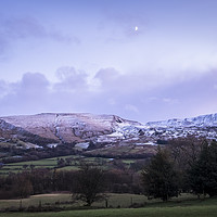 Buy canvas prints of Moonrise Over Mam Tor by Martyn Williams