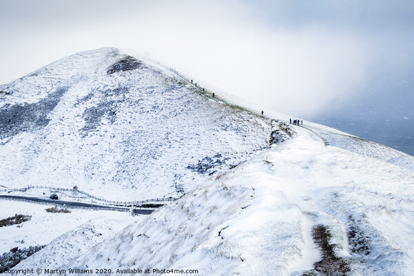 Mam Tor In Winter Snow Picture Board by Martyn Williams