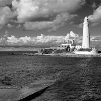 Buy canvas prints of St Mary's black and white by Michael Oakes