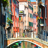 Buy canvas prints of  Venice Side Street                                by Michael Oakes