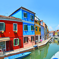 Buy canvas prints of  Burano Canal     by Michael Oakes