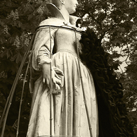Buy canvas prints of  The Queen, side view (sepia version) by Mary Rath