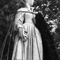 Buy canvas prints of   The Queen, side view (B&W version) by Mary Rath