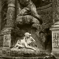 Buy canvas prints of Medici Fountain, sepia version by Mary Rath