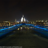 Buy canvas prints of Londons Millennium Bridge and St Pauls Cathedral by James Ward