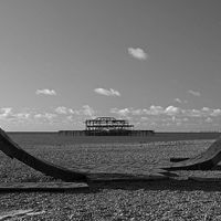 Buy canvas prints of Passacaglia and West Pier, Brighton by James Ward