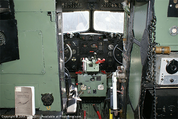 DC3 Dakota Cockpit Picture Board by John Ellis