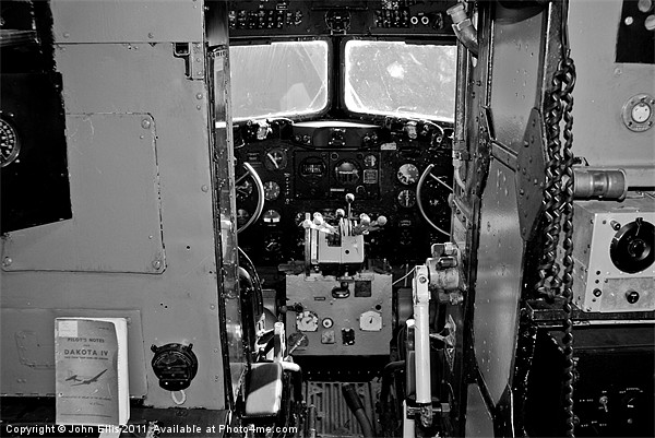 DC3 Dakota Cockpit Picture Board by John Ellis