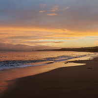 Buy canvas prints of Sunset Over Newbiggin Bay by John Ellis