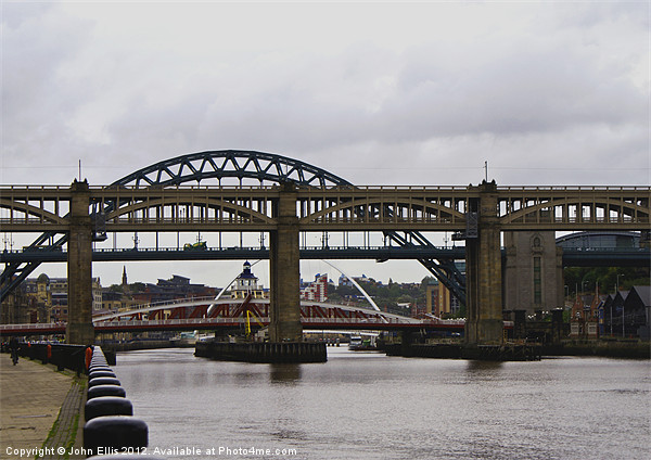 Newcastle Bridges Picture Board by John Ellis