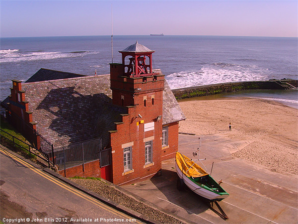 Cullercoats Lifeboat House Picture Board by John Ellis