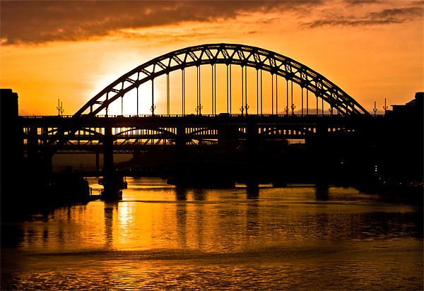 Sunset over the Tyne Picture Board by John Ellis