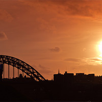 Buy canvas prints of Sunset over the Tyne by John Ellis