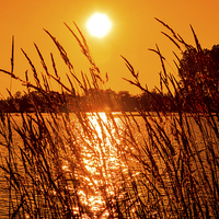 Buy canvas prints of Sunset Lake by John Ellis