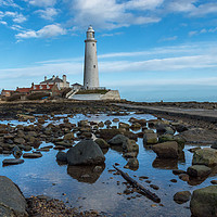 Buy canvas prints of St Mary's Lighthouse by John Ellis