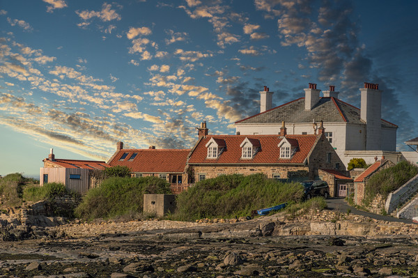 Lighthouse Keeper's Cottages Picture Board by John Ellis