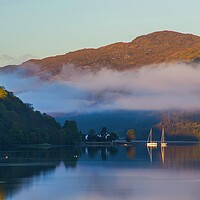 Buy canvas prints of Low Cloud over Loch Long by John Ellis