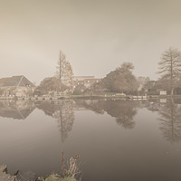 Buy canvas prints of Reflections on the River Frome of Wareham by Kelvin Futcher 2D Photography