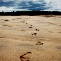 Buy canvas prints of Beach Footprints by Kieran Brimson