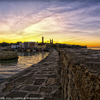Buy canvas prints of Sunset at St Andrews Harbour by Corinne Mills