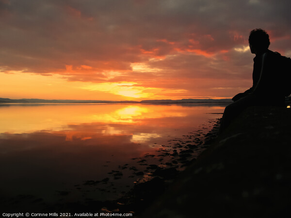 Sunset on the River Tay, Dundee Picture Board by Corinne Mills
