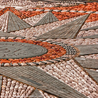 Buy canvas prints of Discovery Point Dundee mosaic pavement by Corinne Mills