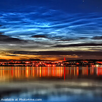 Buy canvas prints of Noctilucent clouds over Dundee by Corinne Mills