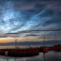 Buy canvas prints of Noctilucent clouds over Tayport Harbour by Corinne Mills