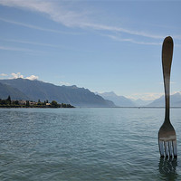Buy canvas prints of Food for thought on Lake Geneva by Russell Deaney