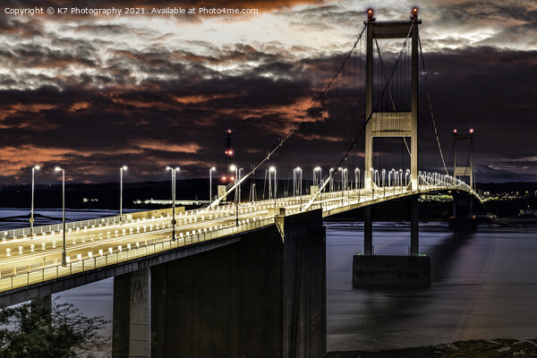 Rivers of Light on The Severn bridge Picture Board by K7 Photography