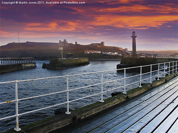 Whitby Harbour Sunset Picture Board by K7 Photography