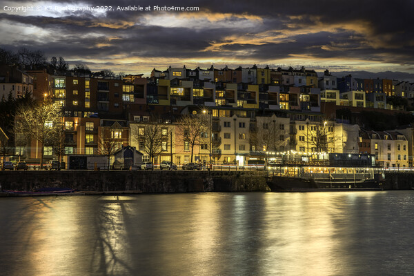Glittering Bristol Harbour at Night Picture Board by K7 Photography
