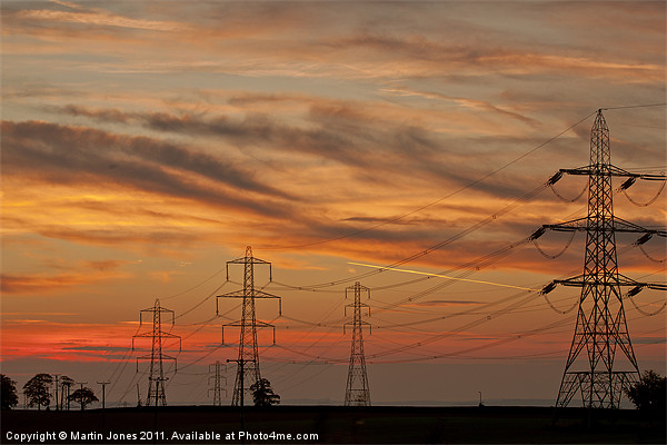 Megawatt Alley Pylon Sunset Picture Board by K7 Photography