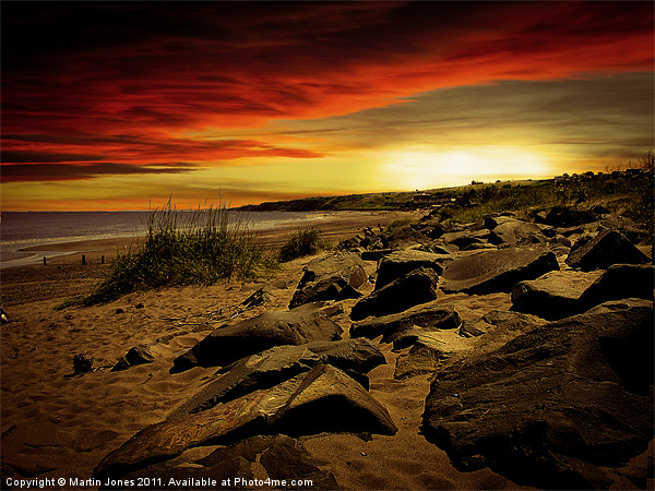 Berwick Beach Sunset Picture Board by K7 Photography