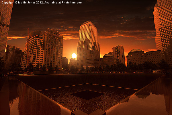 Sunset over Ground Zero Picture Board by K7 Photography