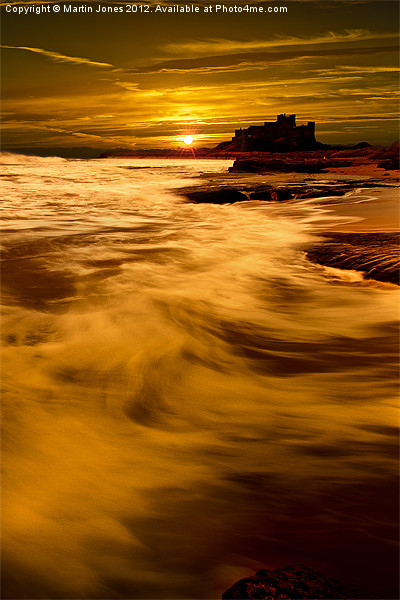 Bamburgh Castle Sunrise Picture Board by K7 Photography