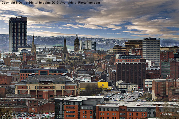 Sheffield Steel City Skyline Picture Board by K7 Photography