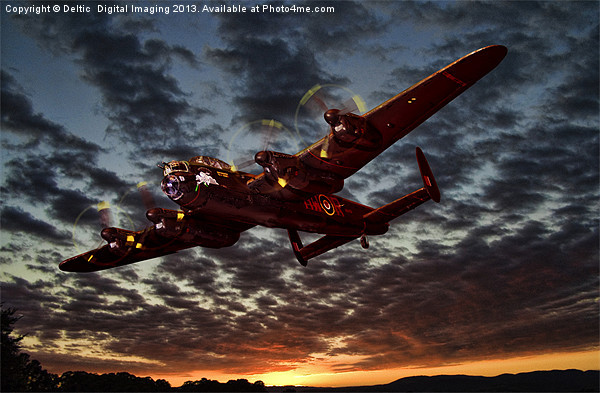 Avro Lancaster Sunset Picture Board by K7 Photography