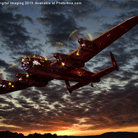 Buy canvas prints of Avro Lancaster Sunset by K7 Photography