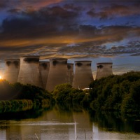 Buy canvas prints of Ferrybridge Power Station Sunset by K7 Photography