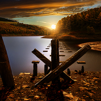 Buy canvas prints of Pillars of Derwent Sunrise by K7 Photography