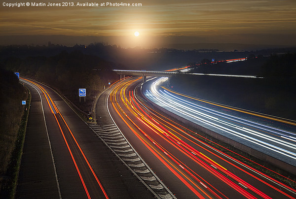 A Glowing Sunrise on the M1 Picture Board by K7 Photography