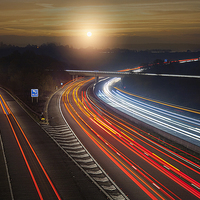 Buy canvas prints of A Glowing Sunrise on the M1 by K7 Photography