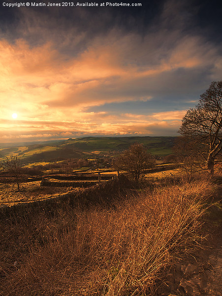 Curbar Edge Sunset Picture Board by K7 Photography