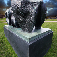 Buy canvas prints of Henry Moores Reclining Figure by K7 Photography