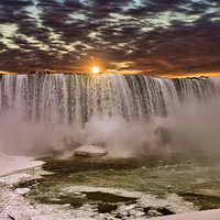 Buy canvas prints of Majestic Sunrise at Niagara Falls by K7 Photography