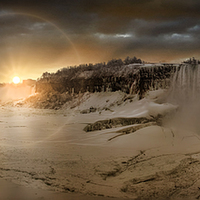 Buy canvas prints of Frozen Majesty of Niagara Falls by K7 Photography