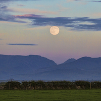 Buy canvas prints of Moon over Snowdonia by K7 Photography